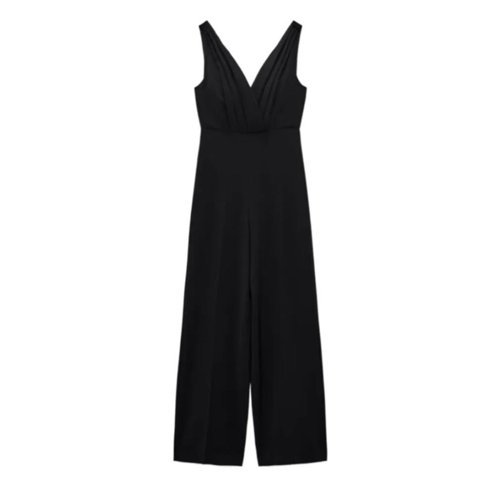 Zara Black Pleated Wide Leg Jumper Size S